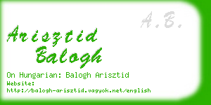 arisztid balogh business card